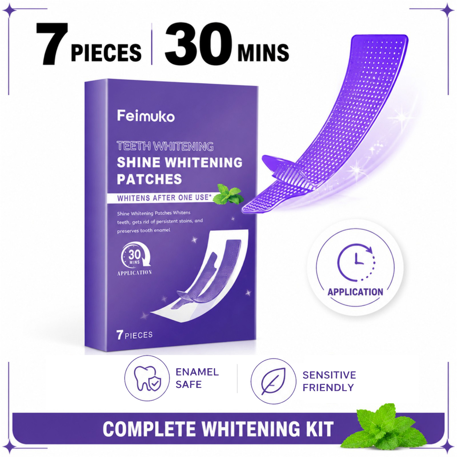 Whitening Strip 3D - 7/14/21/28 STUKS Paarse Tandenbleekstrips 3D Pasvorm