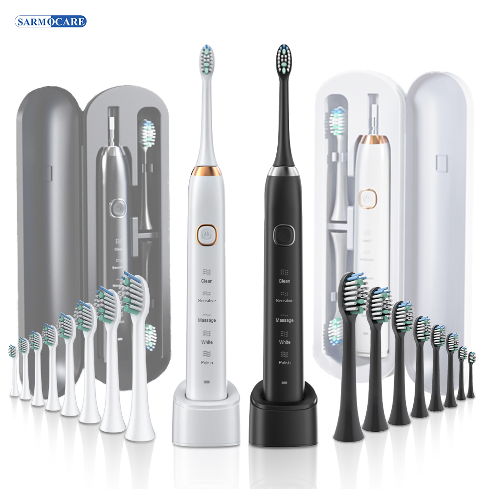 Teeth Whitening Or Tooth Whitening - Elektrische Sonische Tandenborstel 8 Opzetborstels Slimme