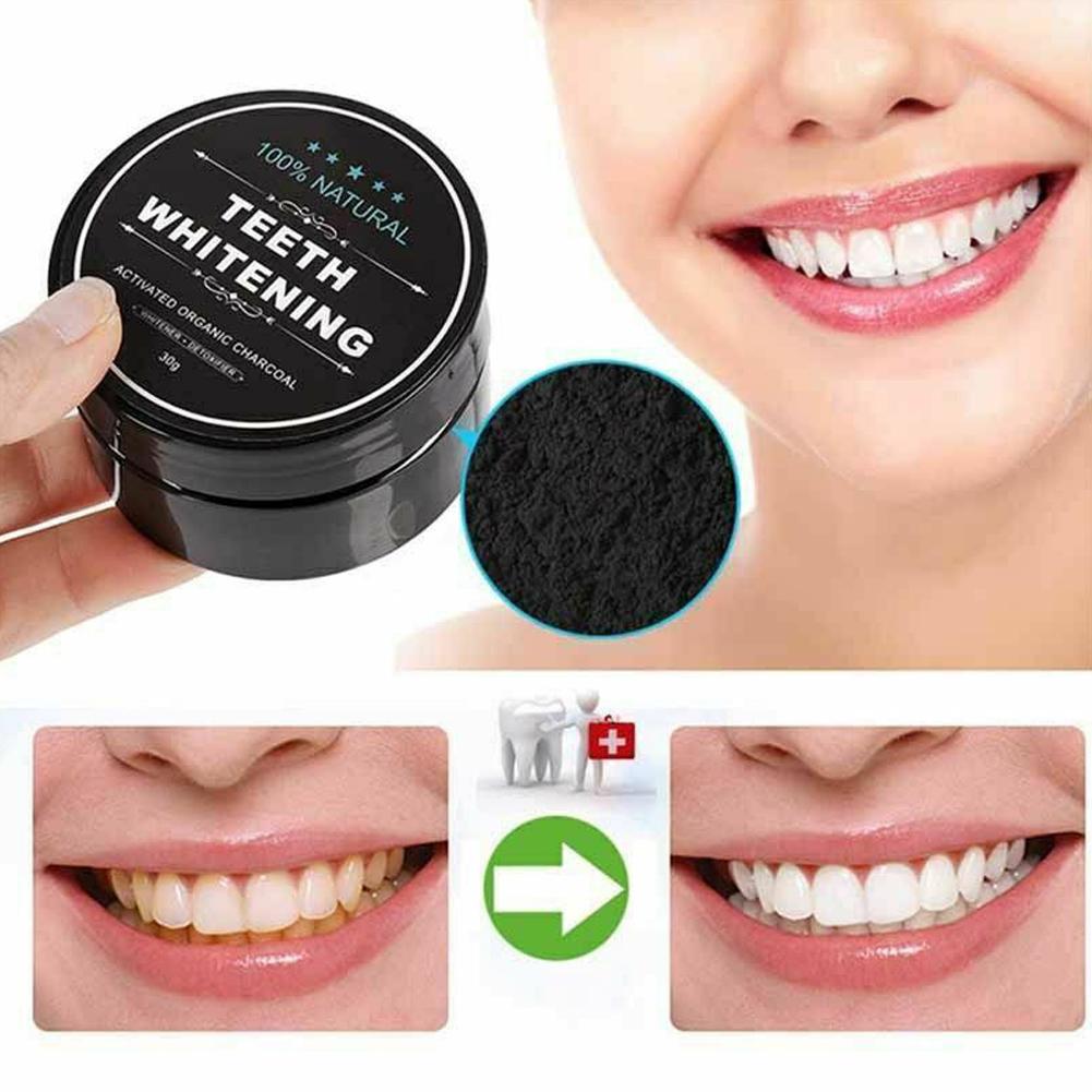 Teeth Whitening Charcoal Powder - Geactiveerd Organisch Houtskoolpoeder Tandpoetsmiddel Versterkt Tanden