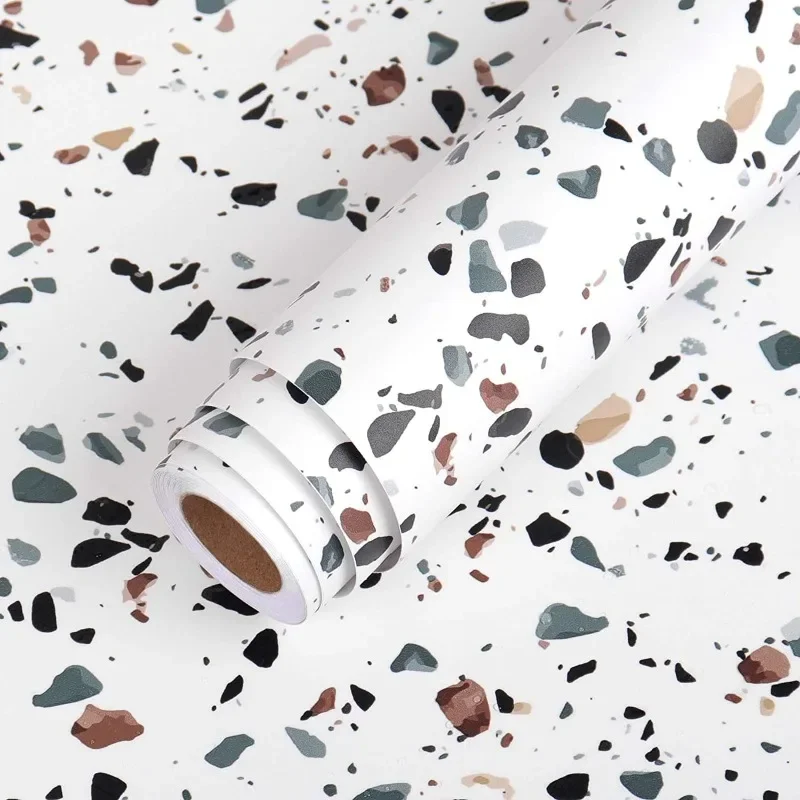 Whitening Strip 3D - Terrazzo Contactpapier Wit Waterdicht Zelfklevend Behang