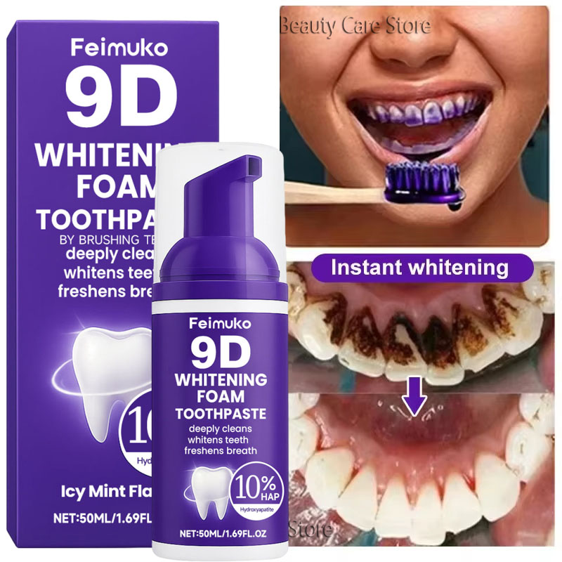 Teeth Whitening Cream - 9D Paarse Tandenbleek Tandpasta Mousse Intensieve