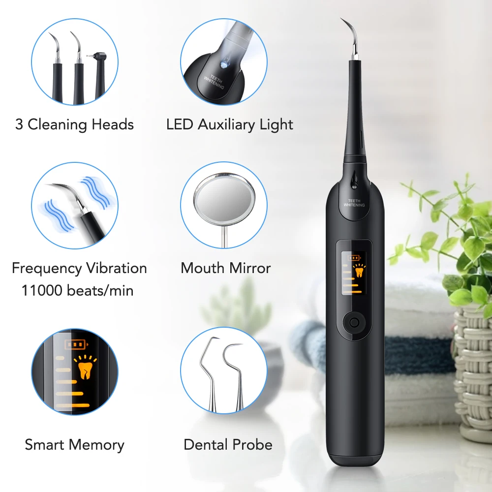 Teeth Whitening Or Tooth Whitening - Elektrische Tandheelkundige Scaler Tandenborstel Set LCD