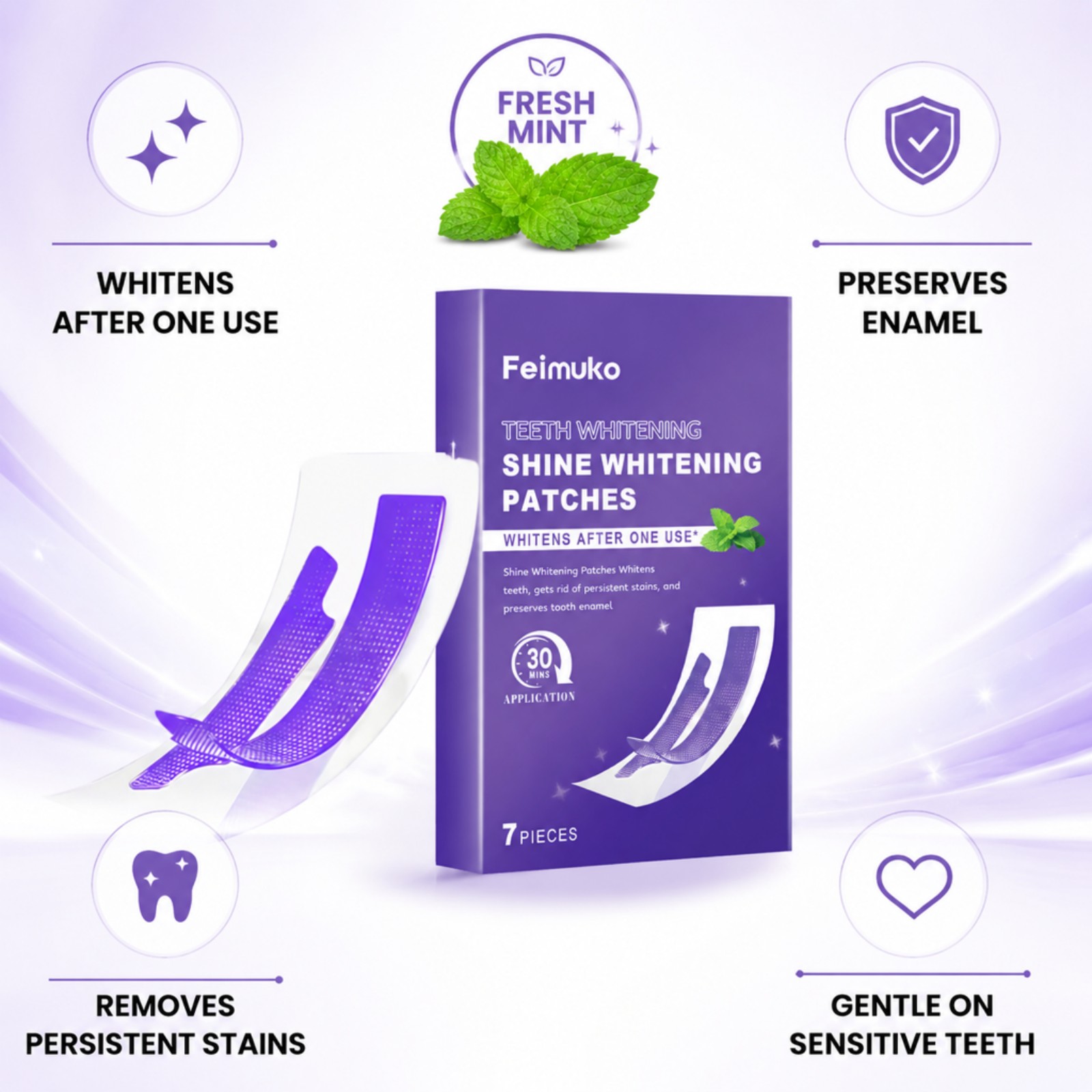 7/14/21/28 STUKS Paarse Tanden - Whitening Strip 3D recensie en prijs