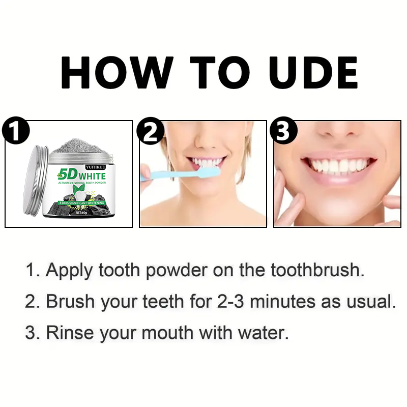 YUlTlKUE 5D Wit Actief houtsko - Teeth Whitening Charcoal Powder recensie en prijs
